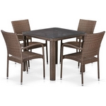 Комплект мебели из иск. ротанга Живерни T341B-Y376-W773-90x90 Brown 4Pcs Комплект мебели из иск. ротанга Живерни T341B-Y376-W773-90x90 Brown 4Pcs