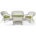 Комплект мебели из иск. ротанга Абвиль LV130 White-Green Комплект мебели из иск. ротанга Абвиль LV130 White-Green