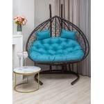 Подвесное кресло Bueno Grande 2XL (коричневое, подушка голубая) Подвесное кресло Bueno Grande 2XL (коричневое, подушка голубая)
